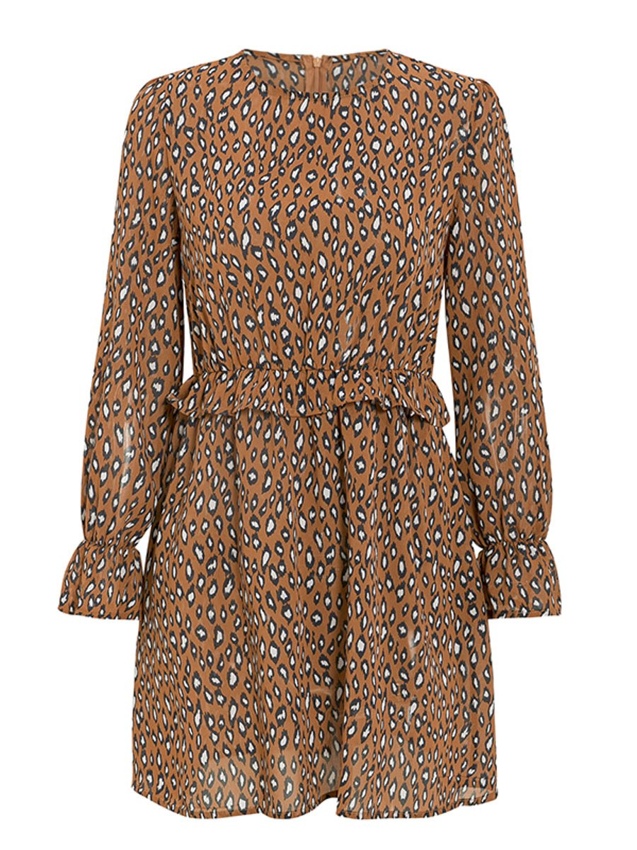 Chiffon transparent long sleeve dress