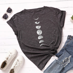 New Moon Planet Print T Shirt