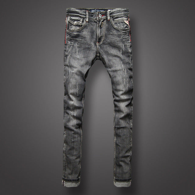 Black Gray Color Denim Mens Jeans