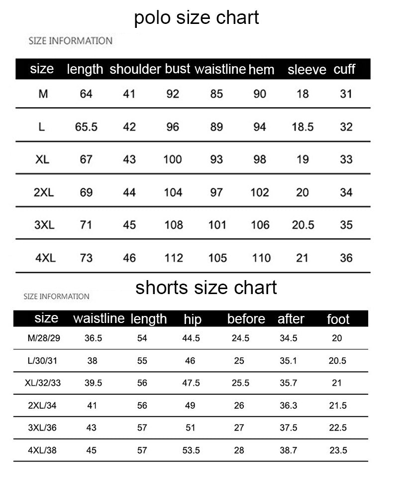 Polo Shirts Sets- 2 Piece Set Elastic Waist Shorts