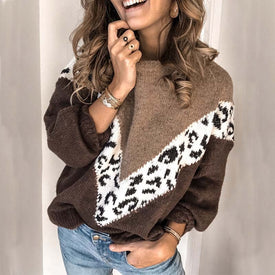 Winter Loose  Leopard Print Sweater