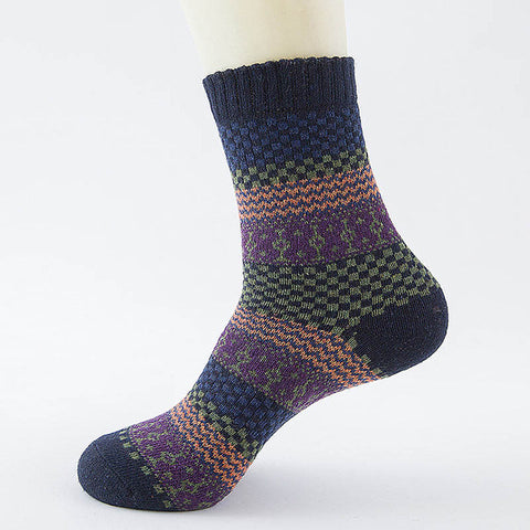 Image of Winter Thick Warm Stripe Wool Socks