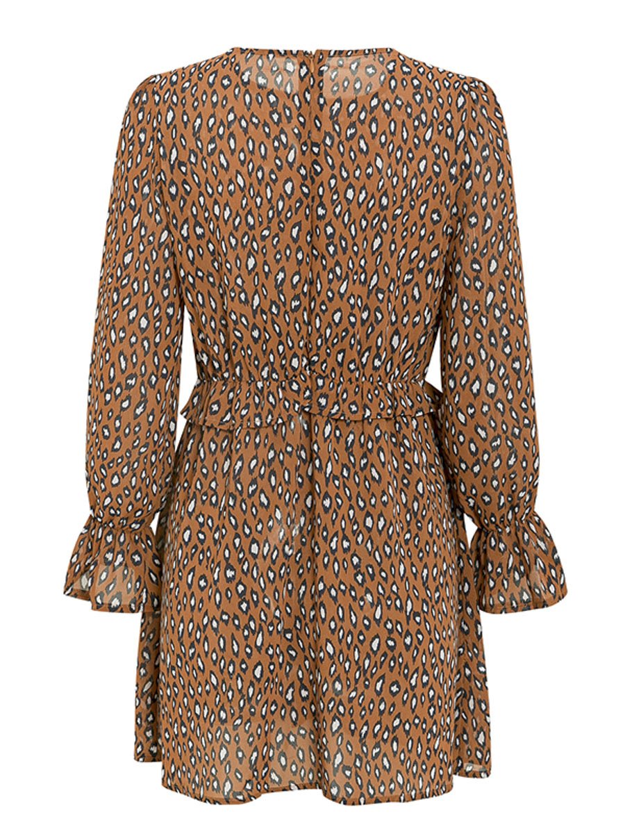 Chiffon transparent long sleeve dress