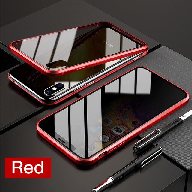Privacy Magnetische Gehard Glas Case voor iPhone