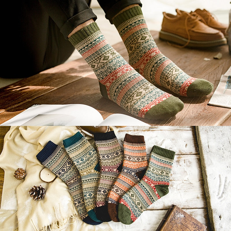 Winter Thick Warm Stripe Wool Socks