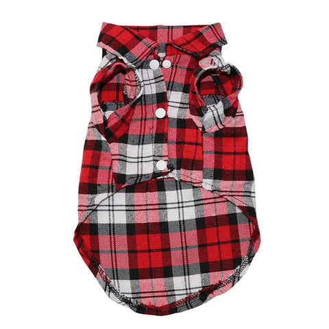 Image of Plaid Dog Clothes Summer Dog Shirts for Small Medium Dogs Pet Clothing Yorkies Chihuahua Clothes