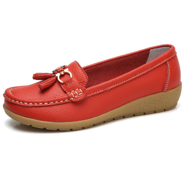 Women Shoes Loafers Genuine Leather