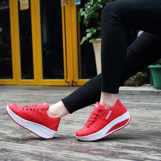 Women thick bottom wedges sneakers