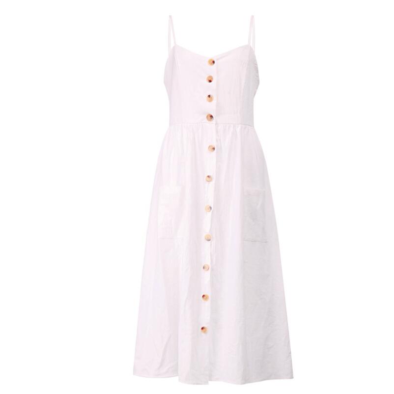 Elegant Button Women Dress