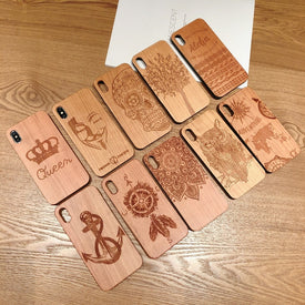 Laser Engraving Real Wood Cell Phone Case for iPhone