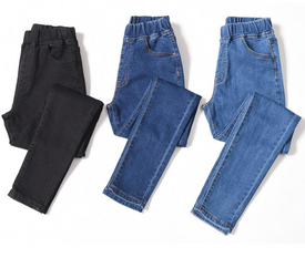 Casual Elastic Waist Jeans
