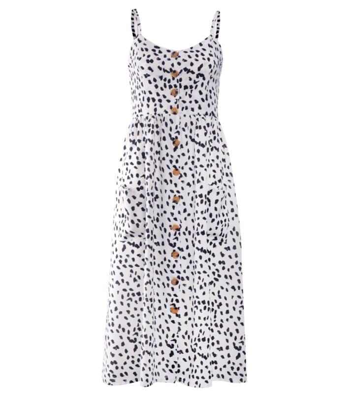 Elegant Button Women Dress