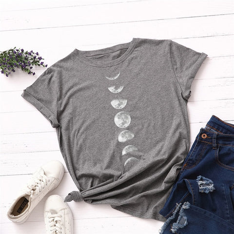 Image of New Moon Planet Print T Shirt