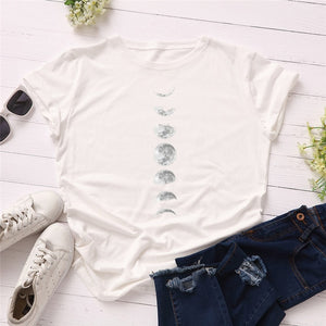 New Moon Planet Print T Shirt