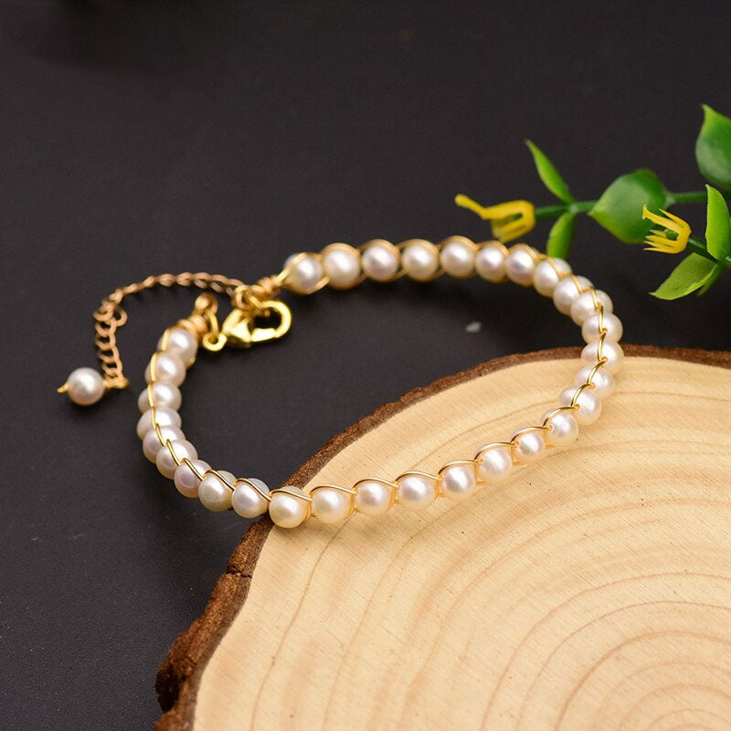 Natural Fresh Water Pearl Adjustable Bracelets For Women