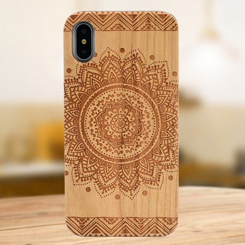 Laser Engraving Real Wood Cell Phone Case for iPhone