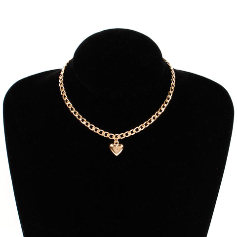 Image of Women Jewelry Cute Heart Lock Necklace Gold Silver Choker