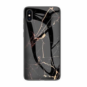 Luxury Marble Phone Case for iPhone X Xs Max Glass PC pigeon Back Cover Silicone Soft