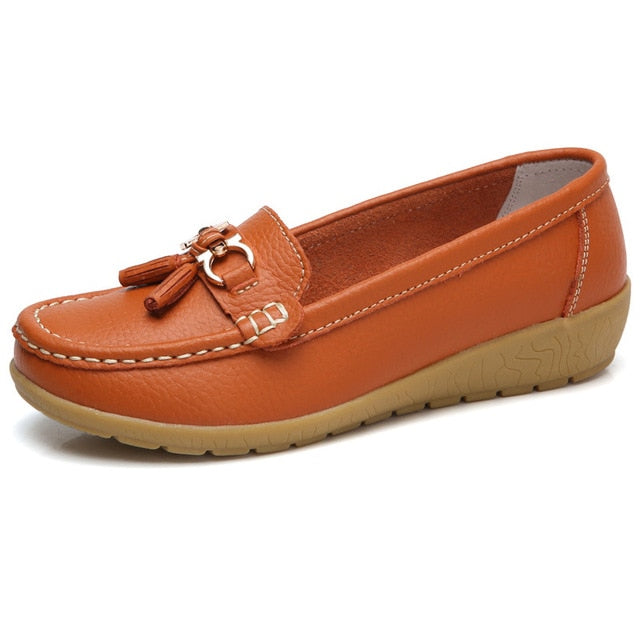 Women Shoes Loafers Genuine Leather