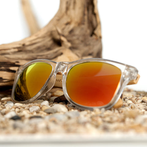 Image of Clear Color Wood Bamboo Sunglasses