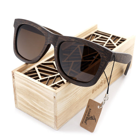 Image of Men's Retro Wooden Bamboo Sunglasses