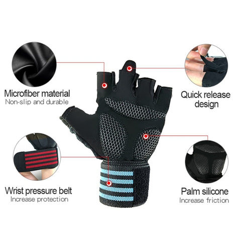 Image of Breathable Workout Power  Half Finger Gym Fitness Cycling Gloves