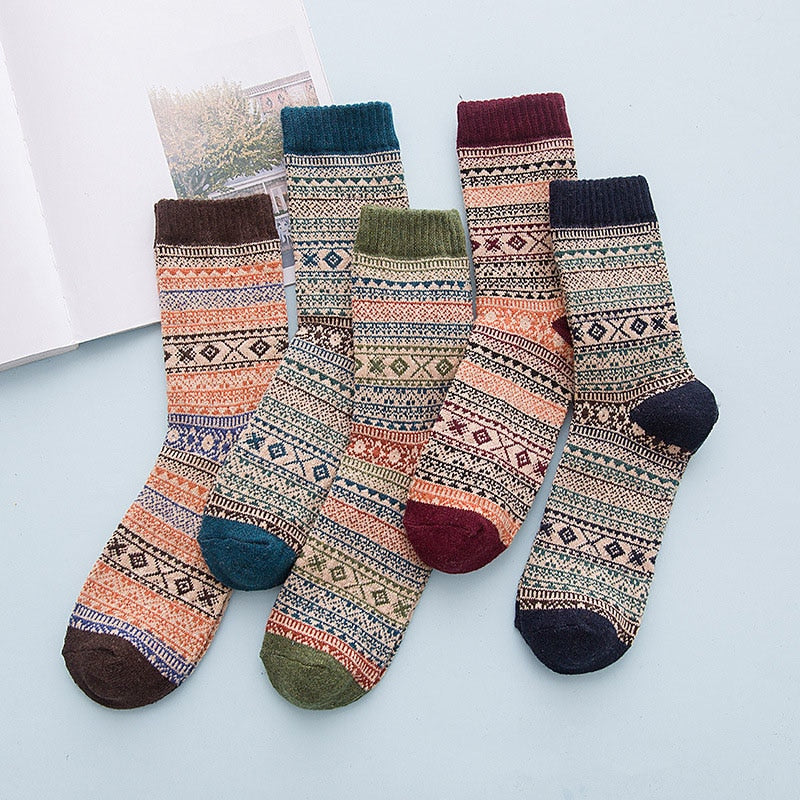 Winter Thick Warm Stripe Wool Socks