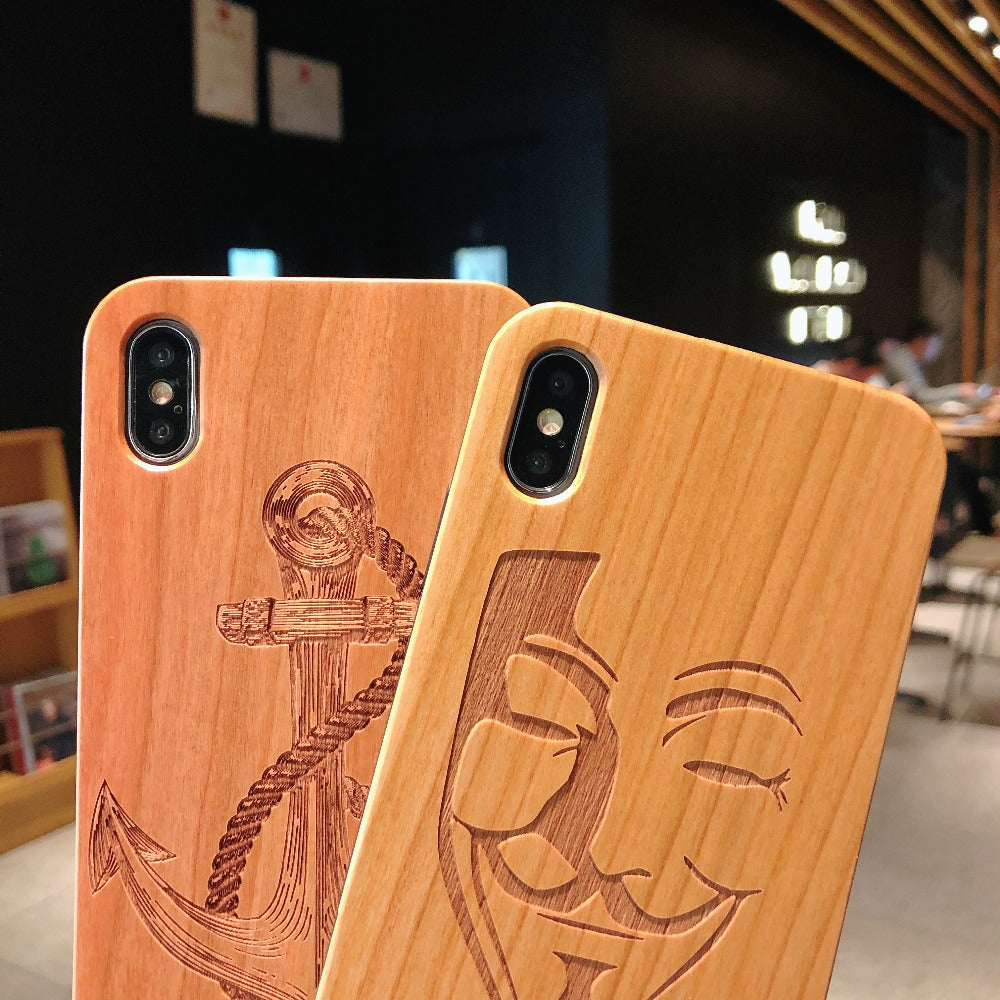 Laser Engraving Real Wood Cell Phone Case for iPhone