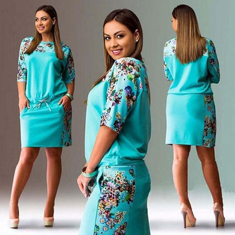 Image of Womens Casual Straight Floral Print Dress