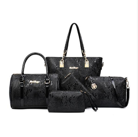 Image of Women Leather Handbags-Six Piece Set