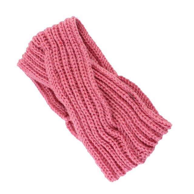 1pc Girl Cross twist warm wool hair band