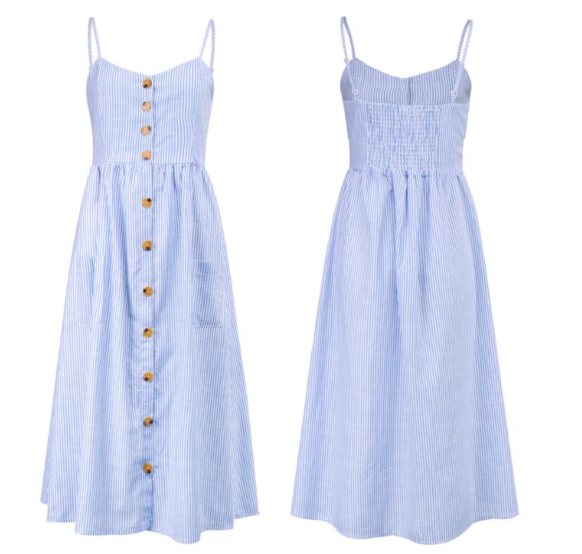 Elegant Button Women Dress