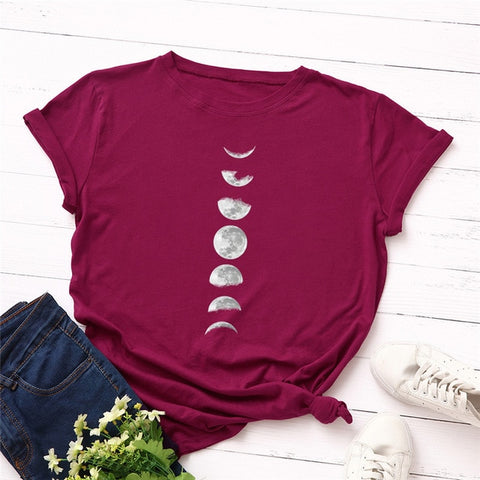 Image of New Moon Planet Print T Shirt