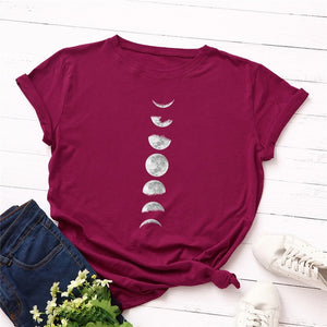 New Moon Planet Print T Shirt