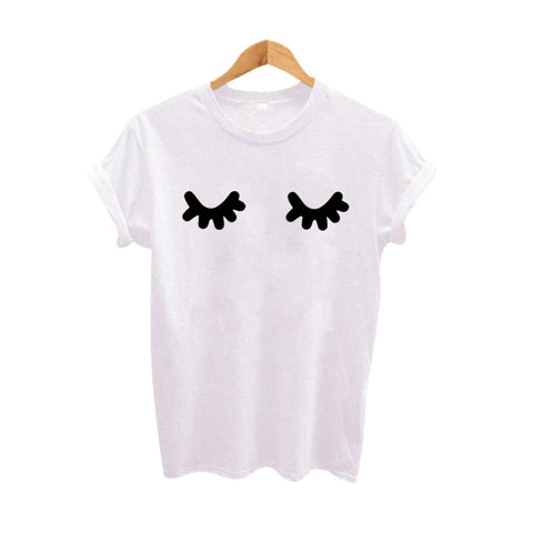 Image of Cute Eyelashes Print Tshirt