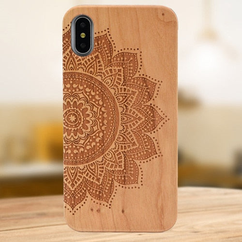 Laser Engraving Real Wood Cell Phone Case for iPhone
