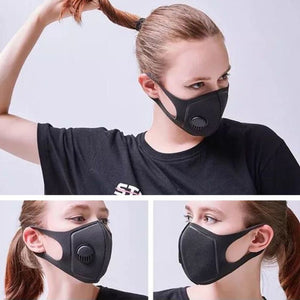 Unisex Sponge Dustproof PM2.5 Pollution Half Face Mouth Mask With Breath Valve