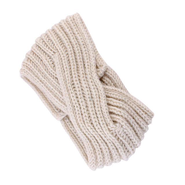 1pc Girl Cross twist warm wool hair band