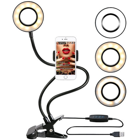 Image of Photo Studio Selfie LED Ring Light with Cell Phone