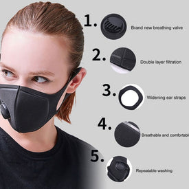 Unisex Sponge Dustproof PM2.5 Pollution Half Face Mouth Mask With Breath Valve