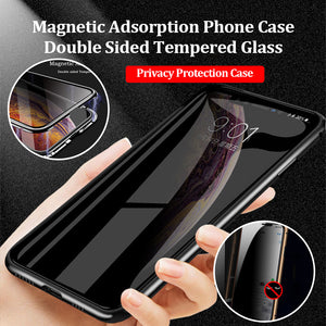 Privacy Magnetische Gehard Glas Case voor iPhone