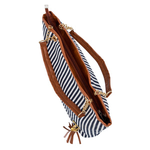 Striped Canvas Handbag