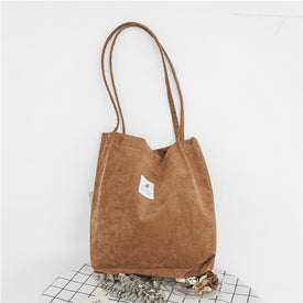 High Capacity Women Corduroy Shoulder Bag