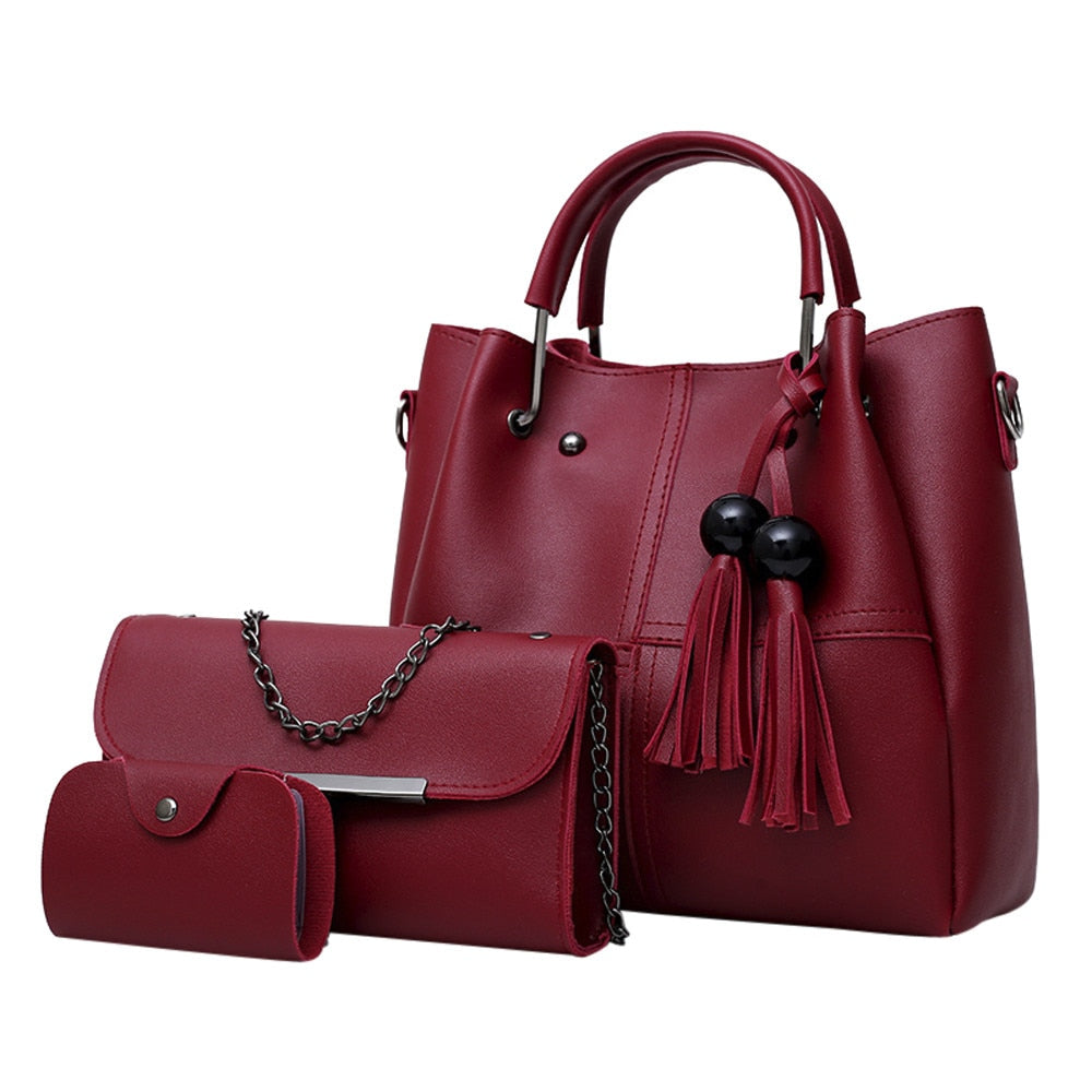 Women 3Pcs Shoulder Handbag
