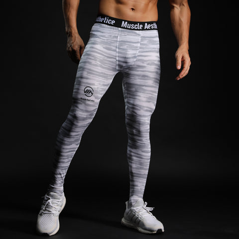 Image of Men Compression Tight Leggings Running Sports