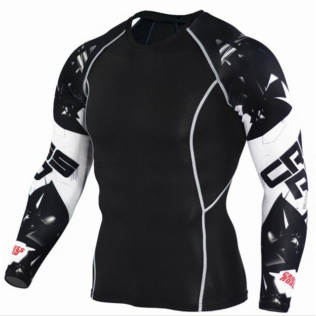 Men Running Sport Compression t shirt Pants Suits Jogging  Leggings