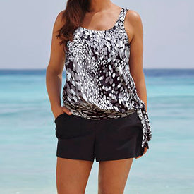 Plus Size Women Tankini Sets With Boy Shorts