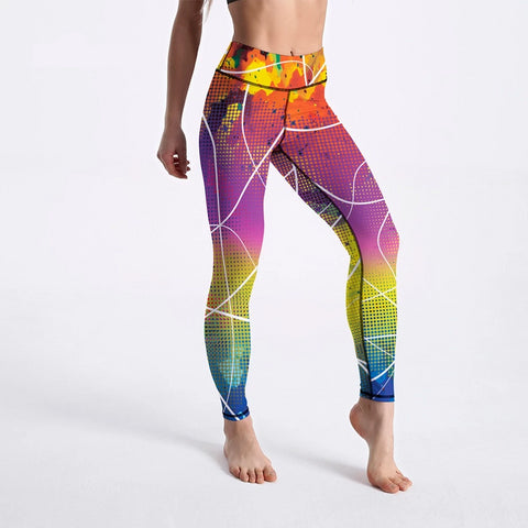 Image of Colorful Plaid Striped Print Fitness