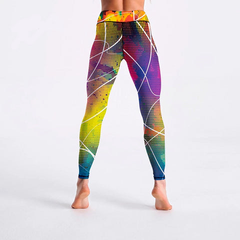 Image of Colorful Plaid Striped Print Fitness