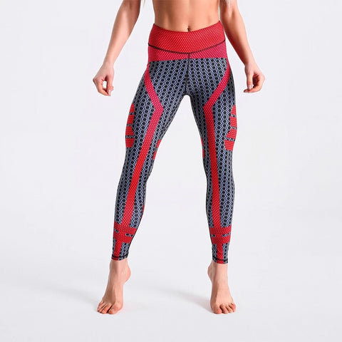 Image of Red Black Plaid Print Fitness Quick Drying Clothes